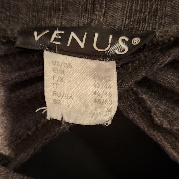 Venus ribbed sweater w/back cutouts.Size M. Greener than pics show. - Picture 6 of 7